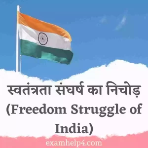 भारत का स्वतंत्रता संघर्ष महत्वपूर्ण तथ्य