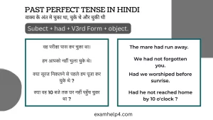 Past Perfect Tense in hindi