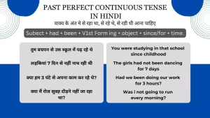 Past Perfect Continuous Tense in hindi
